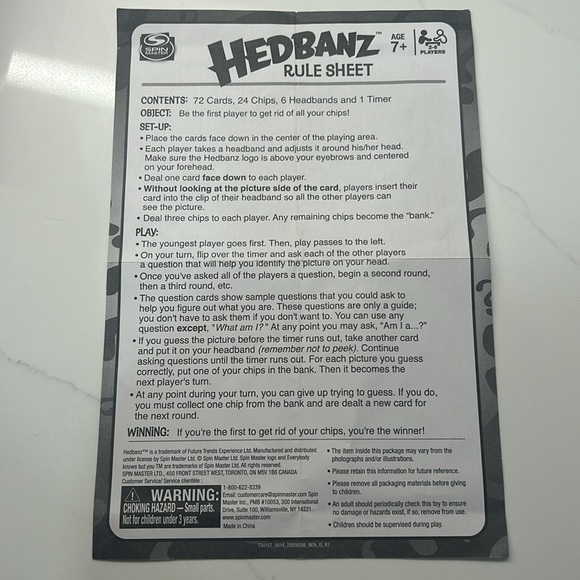 Hedbanz Game the quick question kids game of “what am I??” For multiple players - Picture 3 of 4